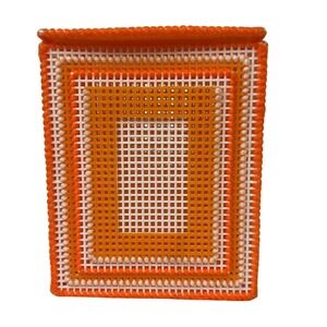 Tissue Holder Orange and White Homemade Craft‎ Granny Grandma Decor Tennessee